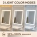 12-Inch LED Makeup Mirror, 3 Light Modes, Dimmable, 10X, White